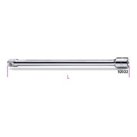 PROLUNGHE CON ATTACCHI QUADRI MASCHIO E FEMMINA 1/2" CROMATE ART. 920/22   