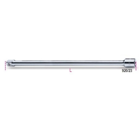 PROLUNGHE CON ATTACCHI QUADRI MASCHIO E FEMMINA 1/2" CROMATE ART. 920/23 