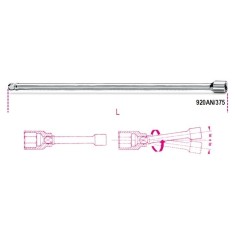 PROLUNGHE CON ATTACCHI QUADRI MASCHIO E FEMMINA 1/2" ANGOLARI CROMATE ART. 920AN/375   