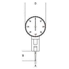 Comparatore a tastatore orientabile in astuccio rigido di materiale plastico art. 1662AN 2