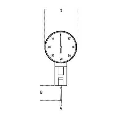 Comparatore a tastatore orientabile in astuccio rigido di materiale plastico art. 1662AN