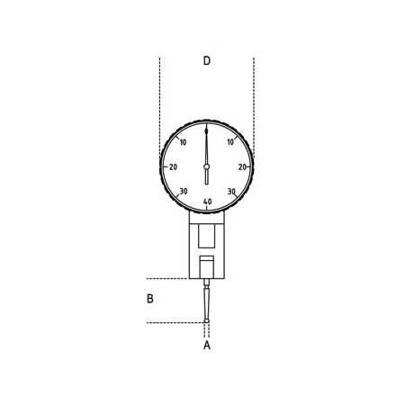 Comparatore a tastatore orientabile in astuccio rigido di materiale plastico art. 1662AN