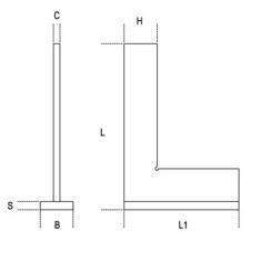 Squadre a cappello in acciaio inossidabile rettificate e lappate L mm 200 art. 1666A 2