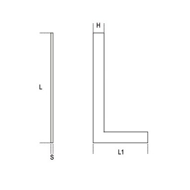 Squadre semplici in acciaio non normate L mm 600 art. 1670