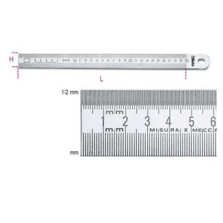 Righe semirigide graduate in acciaio inossidabile L mm 500 art. 1683