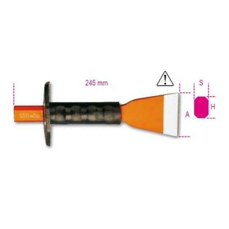 Scalpelli a tagliente extrapiatto con paramano A mm 50 art. 1702N/PM