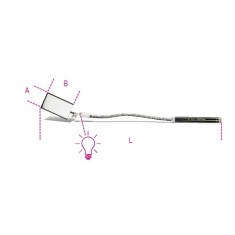 Specchietto flessibile rettangolare con illuminazione L mm 553 art. 1715FL/B