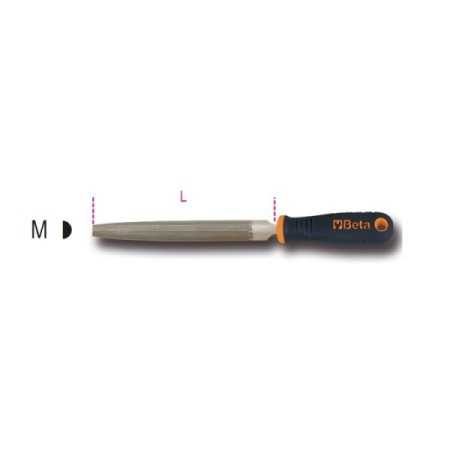 Lime mezzotonde a taglio mezzodolce, con impugnatura L mm 150 art 1719BMA6/M