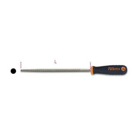 Raspa tonda impugnatura bimateriale antiscivolo L mm 200 art 1719BM/RR