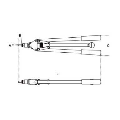 Rivettatrice di potenza per inserti filettati fornita con 4 testine intercambiabili art 1742A