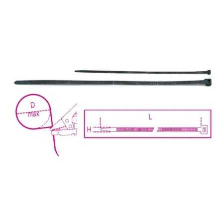 Fascette in Nylon a testa autobloccante nere HxL 3,6x150 mm art 1748/7K