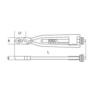 Pinza torcifilo reversibile a ritorno automatico L mm 220 art 1761RS/1