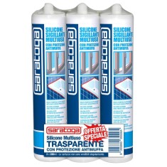 TRIS PACK SILICONE 280 ML TRASPARENTE SARATOGA