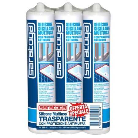TRIS PACK SILICONE 280 ML TRASPARENTE SARATOGA