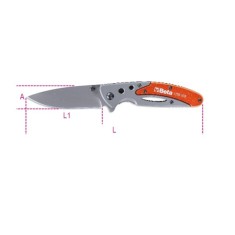 Coltello a serramanico impugnatura in alluminio in astuccio art 1778V18