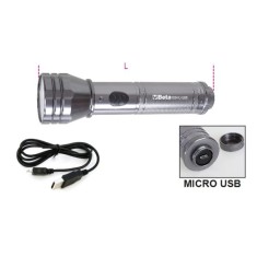 Torcia LED ricaricabile ad alta luminosità in robusto alluminio anodizzato, fino a 450 Lumen art 1834L/USB