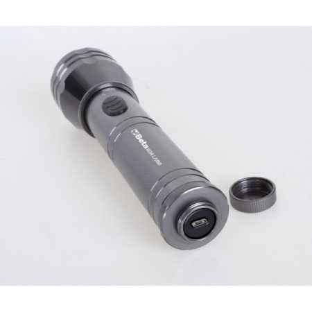 Torcia LED ricaricabile ad alta luminosità in robusto alluminio anodizzato, fino a 450 Lumen art 1834L/USB