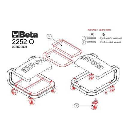 4 ruote di ricambio seggiolino 2252 art 2252KR4