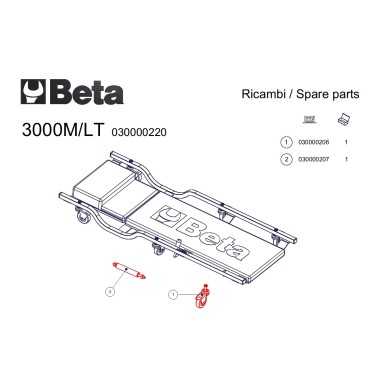 ruota di ricambio lettino sottomacchina art 3000M/RLS