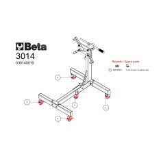 5 ruote di ricambio per cavalletto sostegno motore 3014 art 3014R/GR5 2