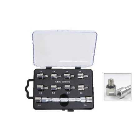 Set chiave universale a testina intercambiabile e 10 inserti, per serraggio raggi ruote art 3075/K10