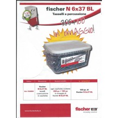 Fischer N 6x37 BL tasselli a percussione in Vaschetta 300pz 100pz omaggio