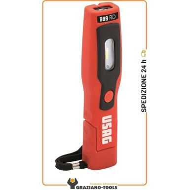 USAG 889 RD LAMPADA TORCIA ISPEZIONE A LED DOPPIA FUNZIONE RICARICABILE