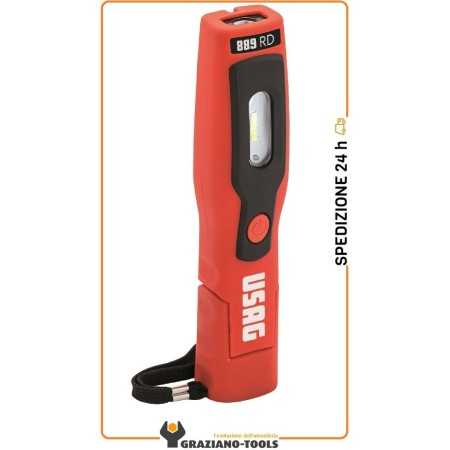 USAG 889 RD LAMPADA TORCIA ISPEZIONE A LED DOPPIA FUNZIONE RICARICABILE