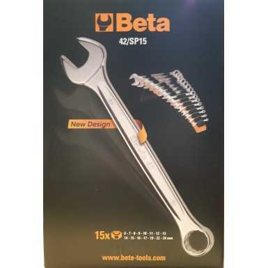 SERIE DI 15 CHIAVI COMBINATE SU SUPPORTO BETA 42/SP15     