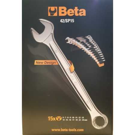 SERIE DI 15 CHIAVI COMBINATE SU SUPPORTO BETA 42/SP15     