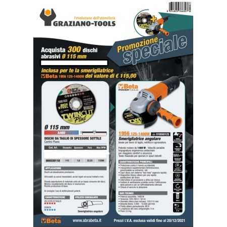 DISCHI TAGL AC/IN 115X1,6 D22,23 CP A46U PZ.300 + SMERIGLIATRICE