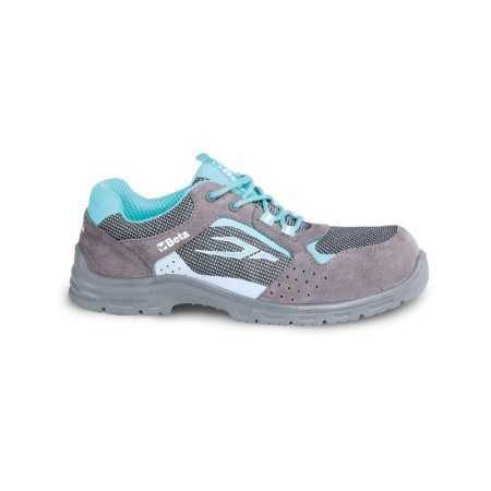 Scarpe Basse Da Donna In Pelle Scamosciata Traforata Con Inserti In Mesh - Beta 7212LG