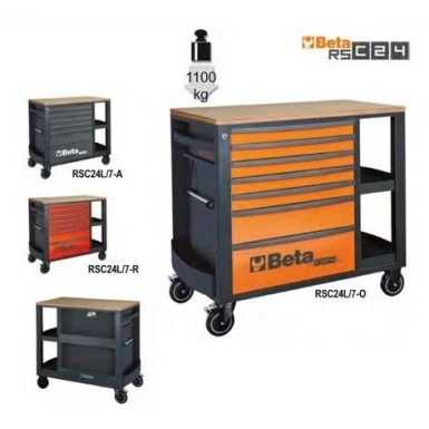 Cassettiera mobile con 7 cassetti e ripiani laterali RSC24L/7 - Beta