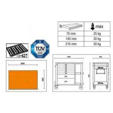 Cassettiera mobile con 7 cassetti e ripiani laterali RSC24L/7 - Beta