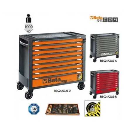 Cassettiera Mobile Con 9 Cassetti, Con Sistema Antiribaltamento, Modello Lungo - Beta RSC24AXL/9