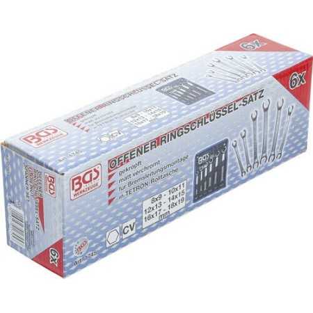 Serie 6 chiavi Chiave doppia Aperta esagonale per raccordi tubi Idarulici BGS