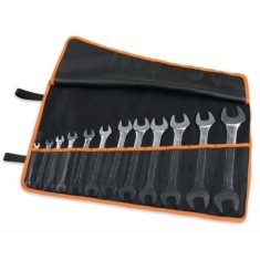 Serie di 12 chiavi a forchetta 55 doppie in busta avvolgibile di poliestere resistente 55/B12N