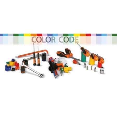 Assortimento Di 11 Chiavi A Bussola Esagonali Colorate E 13 A Giravite Colorate E 6 Accessori In Cassetta Di Lamiera - Beta