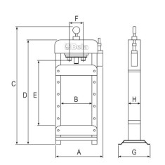 Pressa Idraulica Da 50 Tonnellate Con Pistone Mobile Ed Argano - Beta 3028 50 2