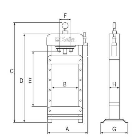 Pressa Idraulica Da 50 Tonnellate Con Pistone Mobile Ed Argano - Beta 3028 50