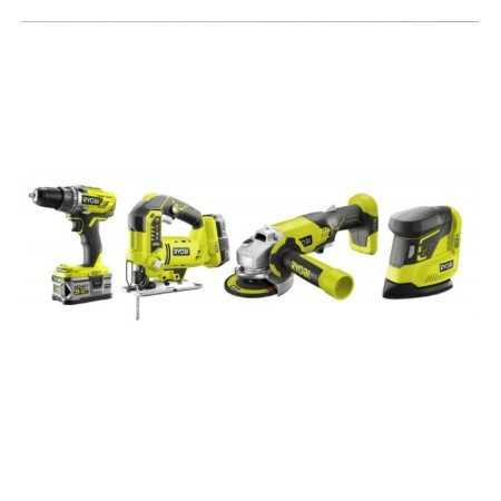 Ryobi R18CK4B-252S Kit 4 Utensili 18v Con Doppia Batteria 2,0ah E 5,0ah Con Borsone Incluso