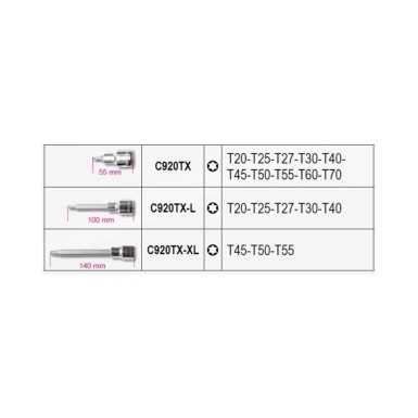 Assortimento Di 18 Chiavi A Bussola Per Viti Con Impronta Torx In Cassetta Di Plastica - BetaEASY 923E-TX/C18