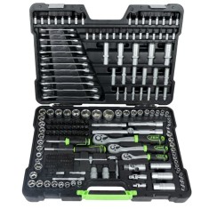 VALIGETTA PORTAUTENSILI DA 216 PEZZI CON BUSSOLE ESAGONALI SATINATE