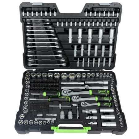 VALIGETTA PORTAUTENSILI DA 216 PEZZI CON BUSSOLE ESAGONALI SATINATE