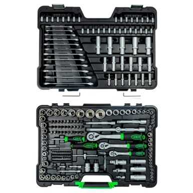 VALIGETTA PORTAUTENSILI DA 216 PEZZI CON BUSSOLE ESAGONALI SATINATE