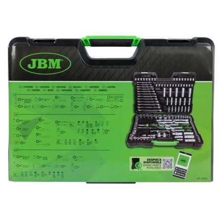 VALIGETTA PORTAUTENSILI DA 216 PEZZI CON BUSSOLE ESAGONALI SATINATE