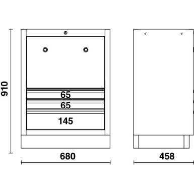 Modulo Fisso Con 3 Cassetti E 2 Arrotolatori Integrati Per Arredo Officina C45PRO - Beta C45PRO ACT