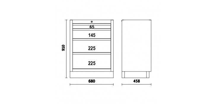 Modulo Fisso Con 4 Cassetti Per Arredo Officina C45PRO - Beta C45PRO M4
