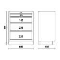 Modulo Fisso Con 4 Cassetti Per Arredo Officina C45PRO - Beta C45PRO M4