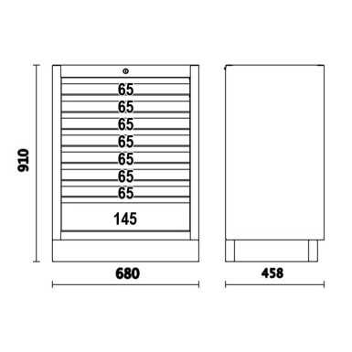 Modulo Fisso Con 8 Cassetti Per Arredo Officina C45PRO - Beta C45PRO M8
